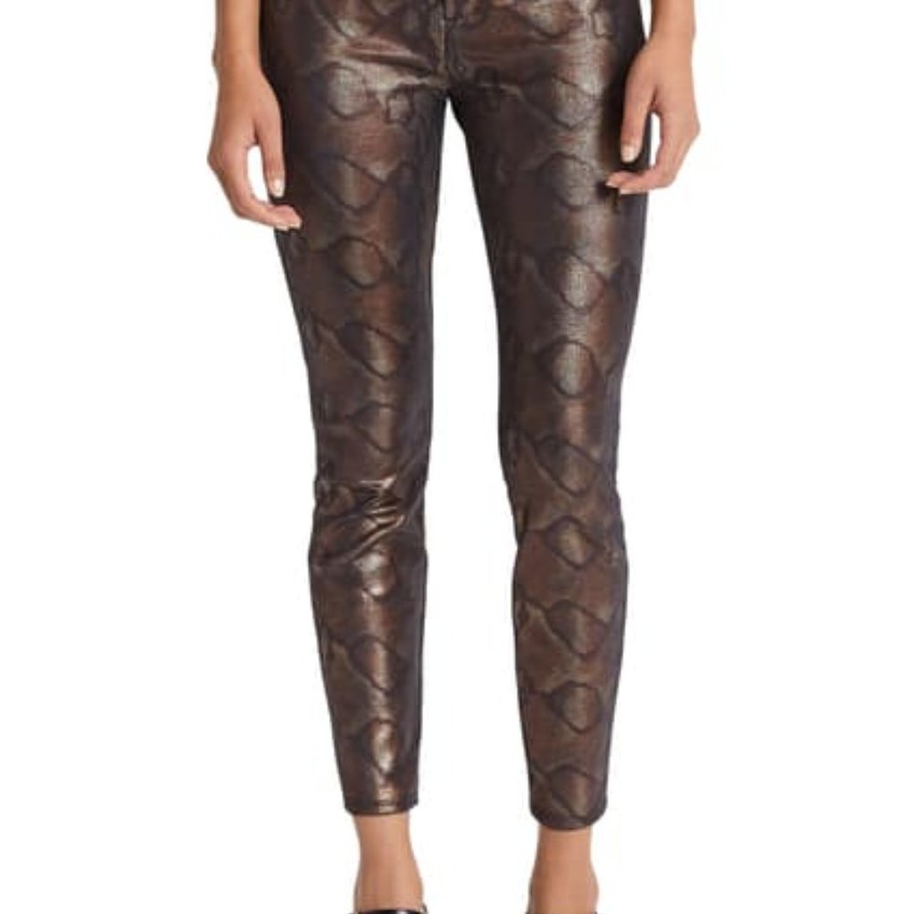 MOTHER Looker Snake Texture High Waist Skinny Pant - Picture 1 of 12